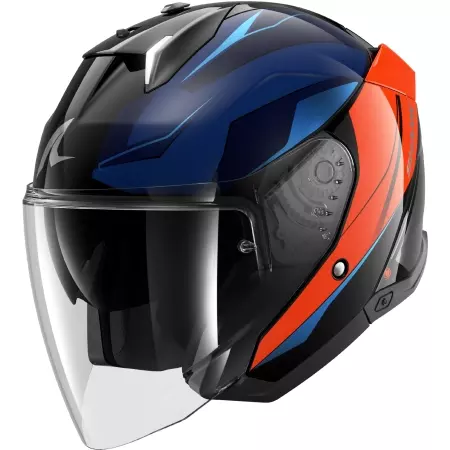 Casque Shark Skwal I3 Jet Mekarium Noir Chrome Orange