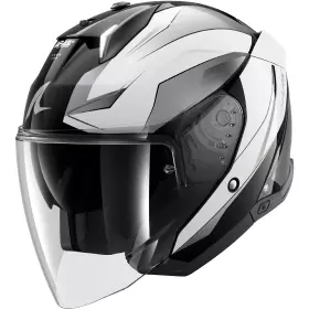 Casque Shark Skwal I3 Jet Mekarium Noir Chrome Blanc Brillant