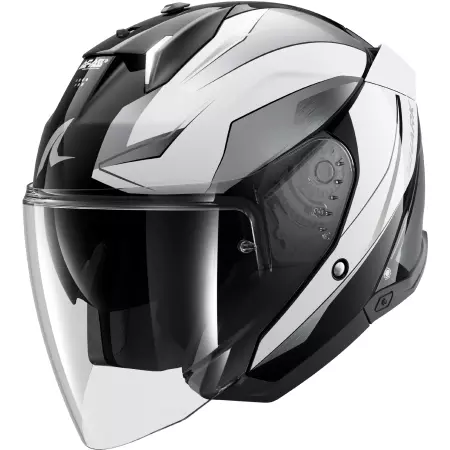 Casque Shark Skwal I3 Jet Mekarium Noir Chrome Blanc Brillant