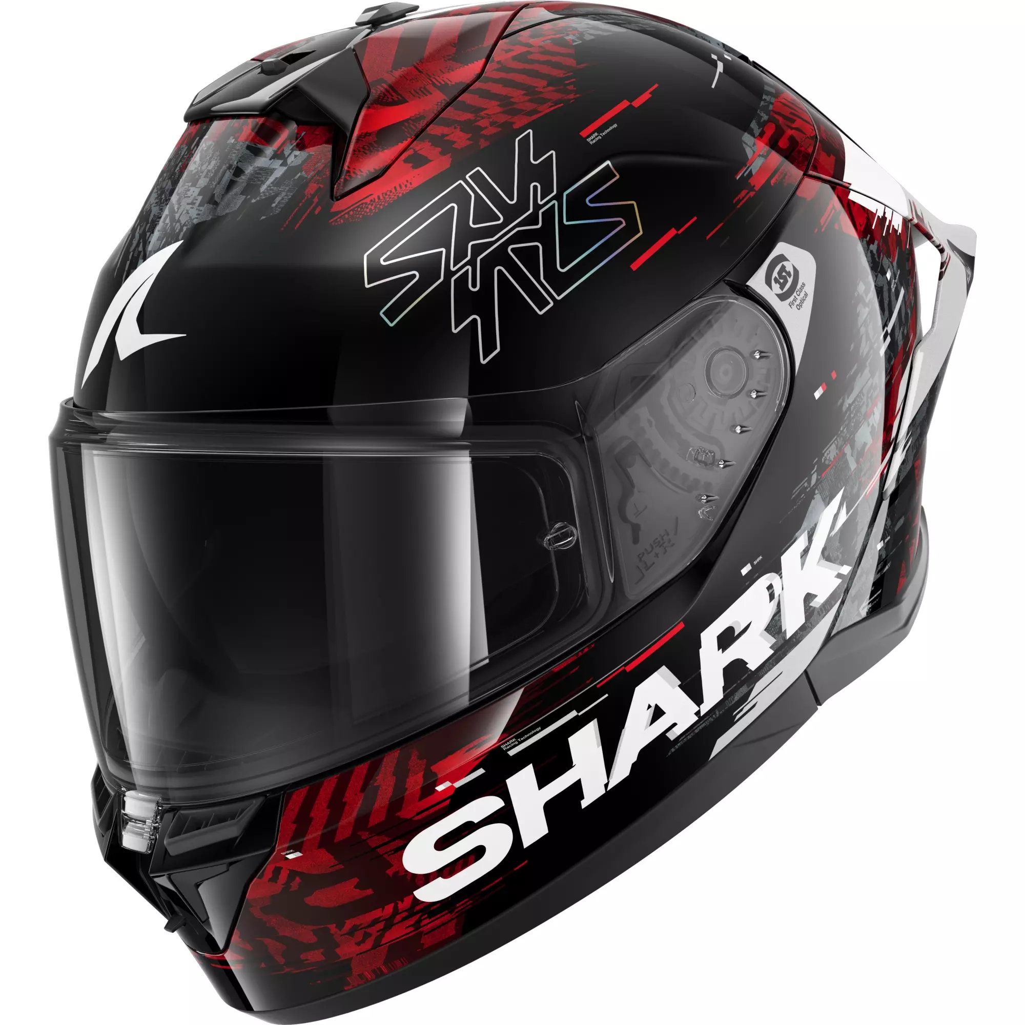 Casque Shark Skwal Cup Speed-Vib Noir Rouge Argent