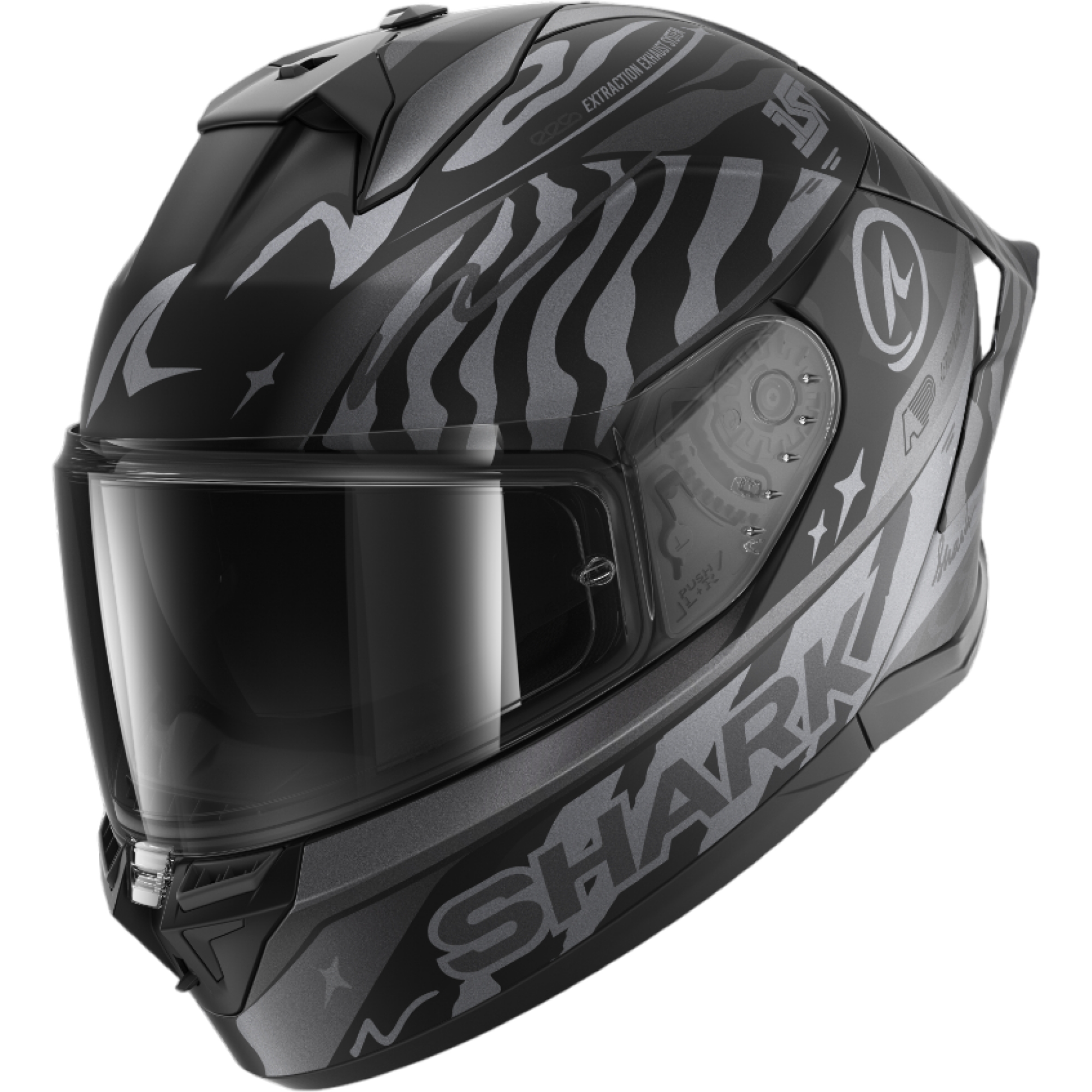 Casque Shark Skwal Cup Speed-Fancy Noir Anthracite Argent Mat