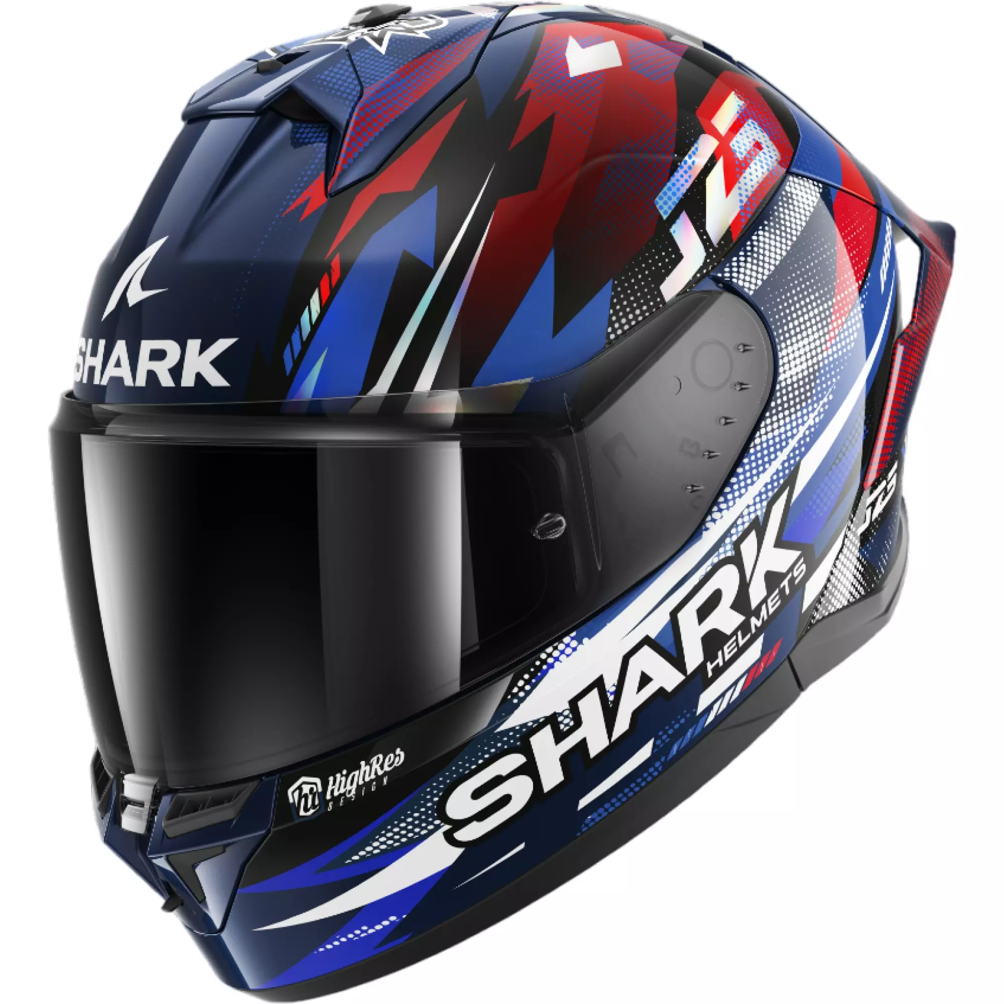 Casque Shark Skwal Cup Replica Zarco GP De France Bleu Chrome Rouge