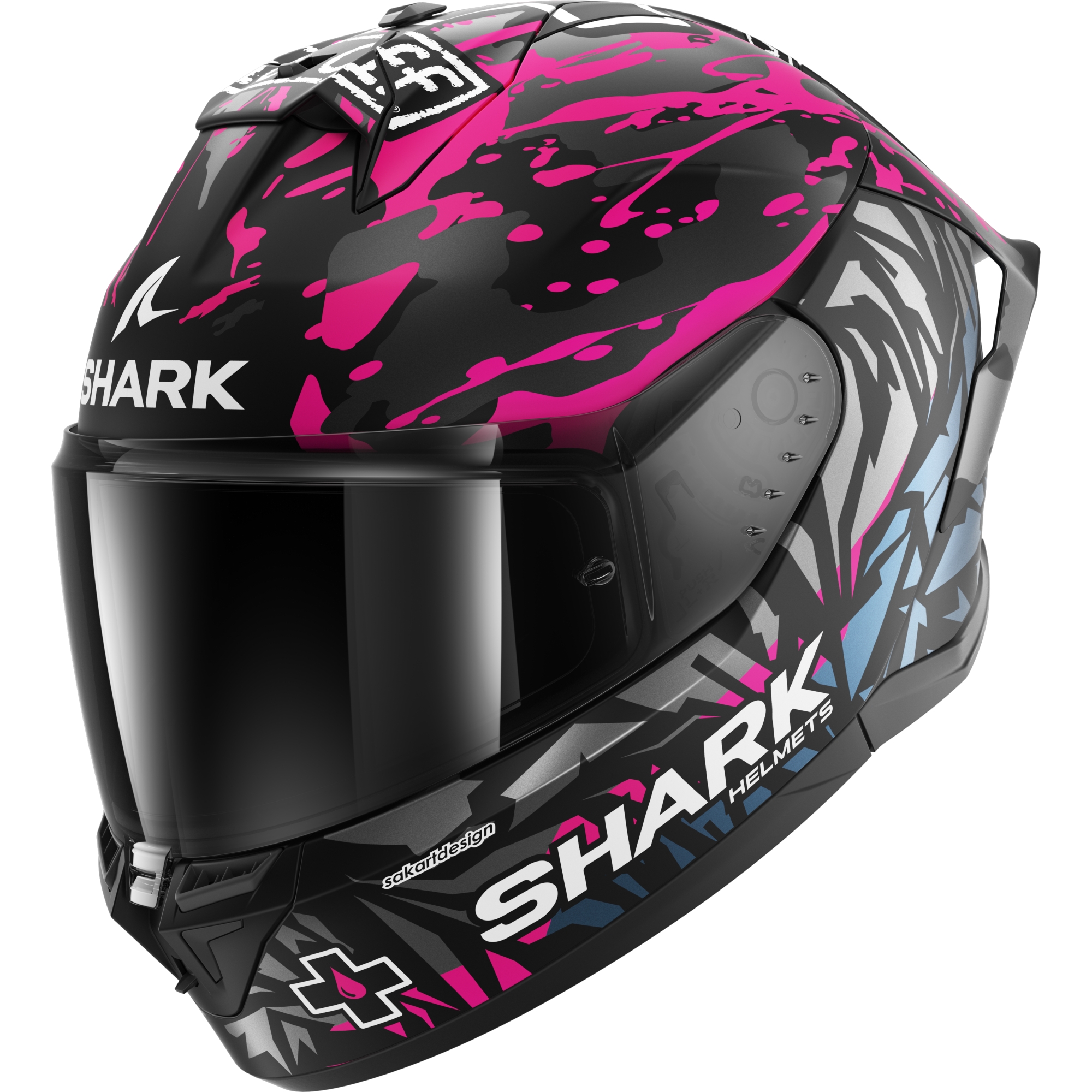 Casque Shark Skwal Cup Replica Redding Noir Violet Bleu Mat