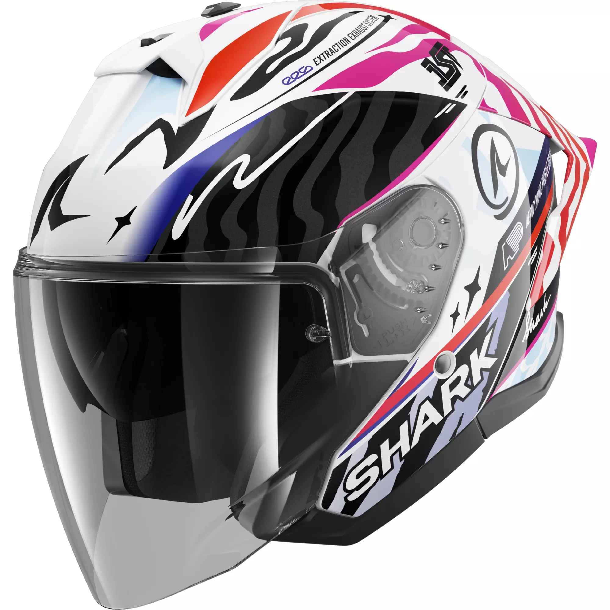 Casque Shark Skwal Jet Cup Speed-Fancy Noir Blanc Orange