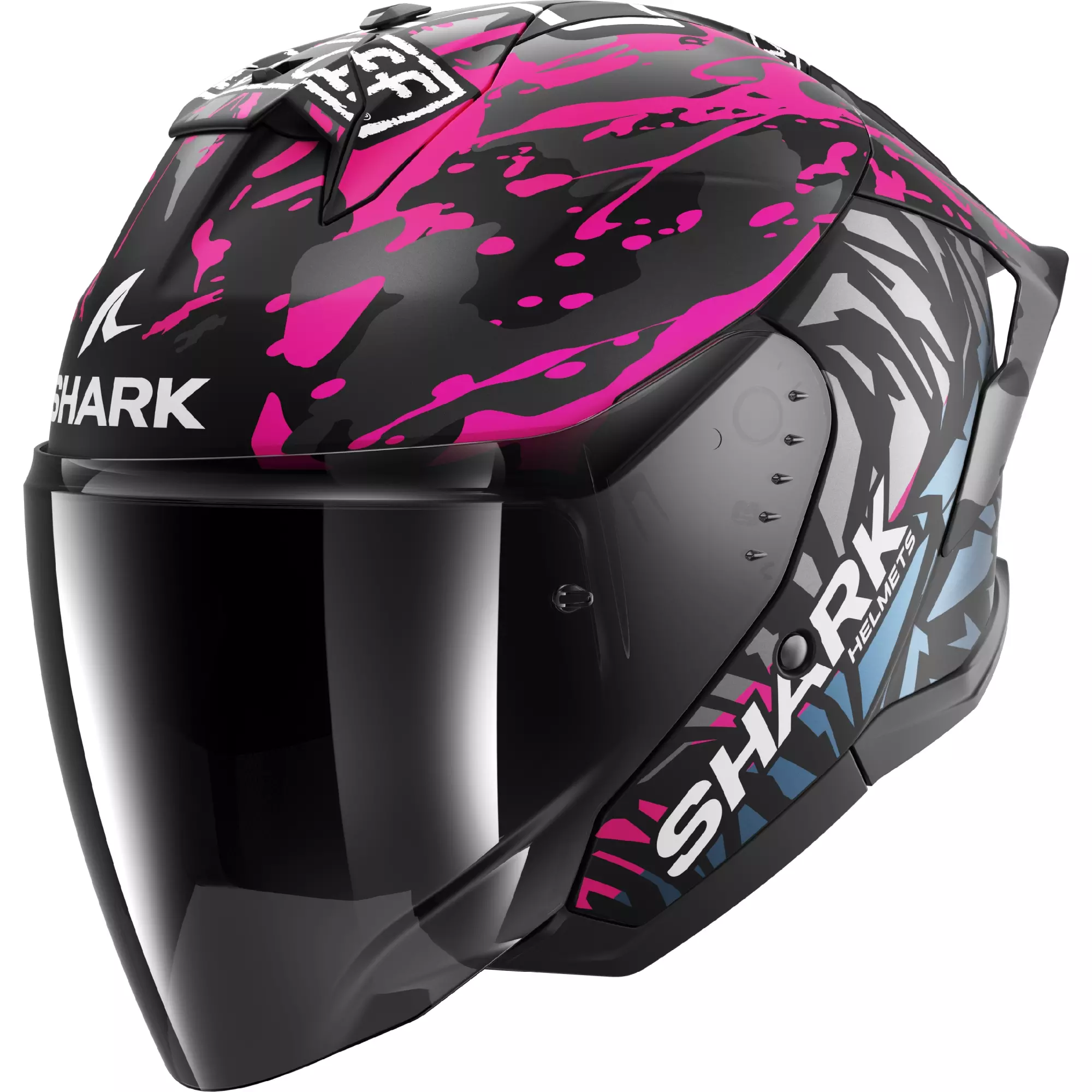 Casque Shark Skwal Jet Cup Replica Redding Noir Violet Bleu Mat