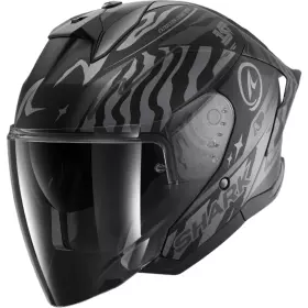 Casque Shark Skwal Jet Cup Speed-Fancy Noir Anthracite Argent Mat