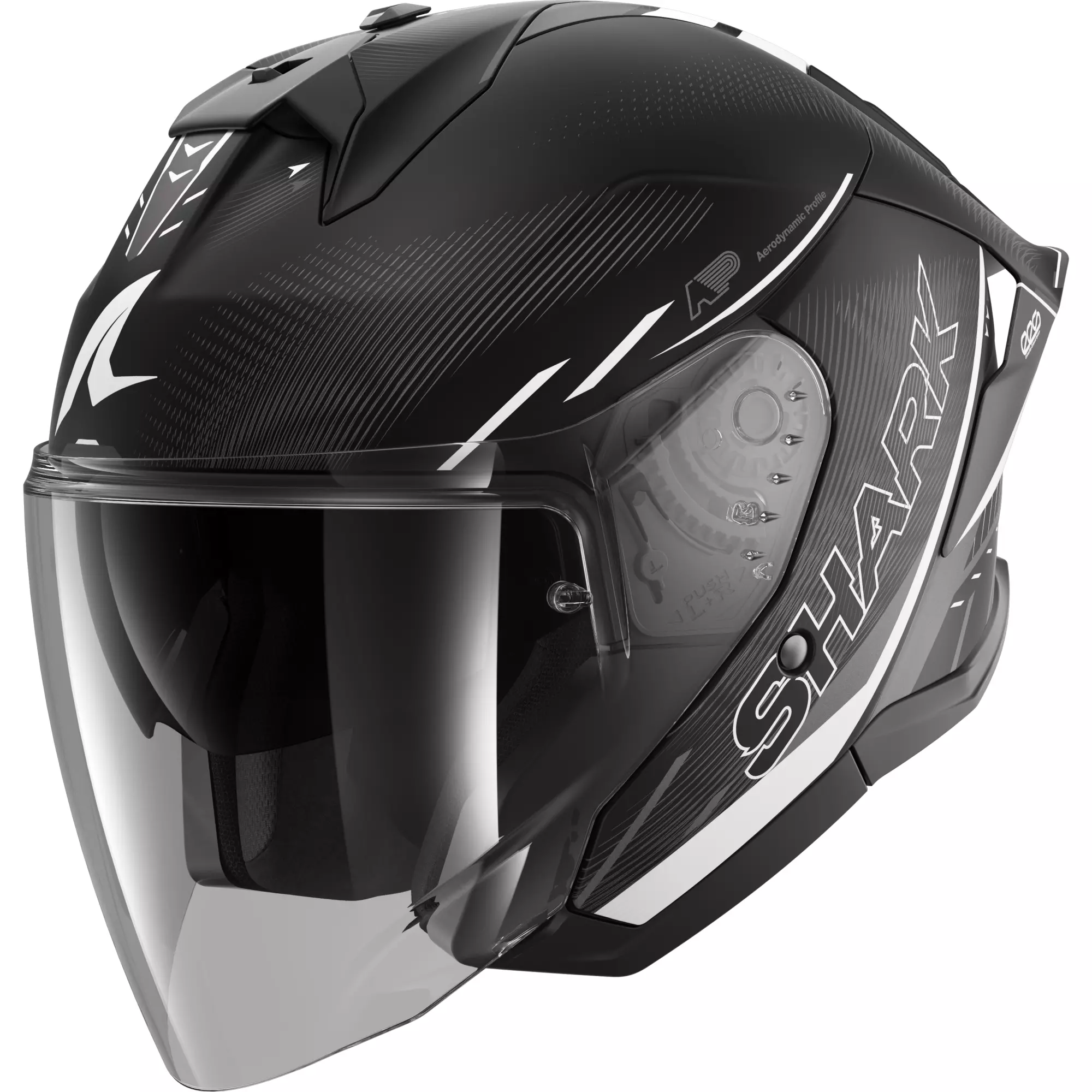 Casque Shark Skwal Jet Cup Speed-Tech Noir Blanc Anthracite Mat