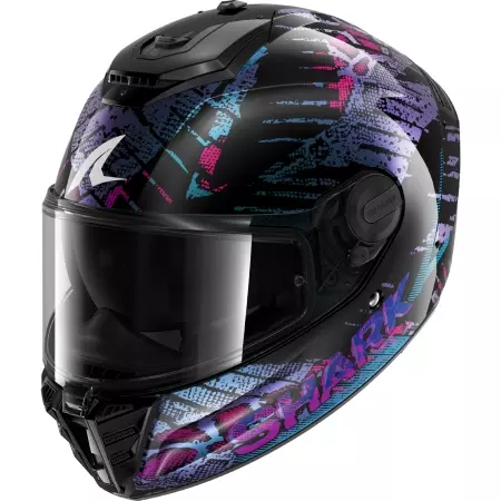 Casque Shark Spartan RS Reptaia Noir Bleu Violet