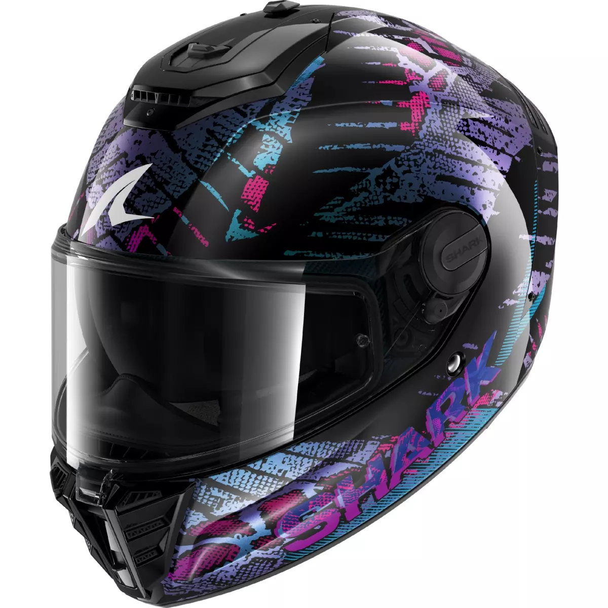 Casque Shark Spartan RS Reptaia Noir Bleu Violet