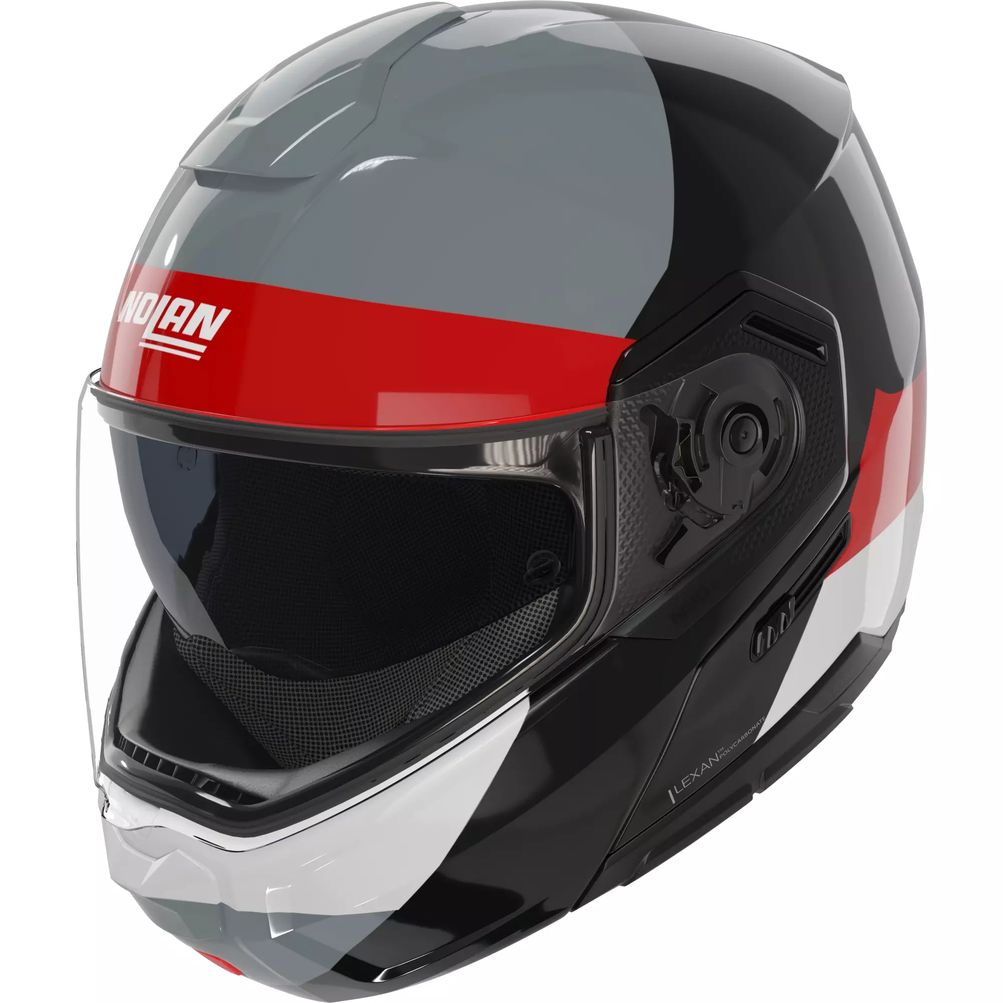 Casque Nolan N90-3 06 Blocco 353 Noir Rouge Gris