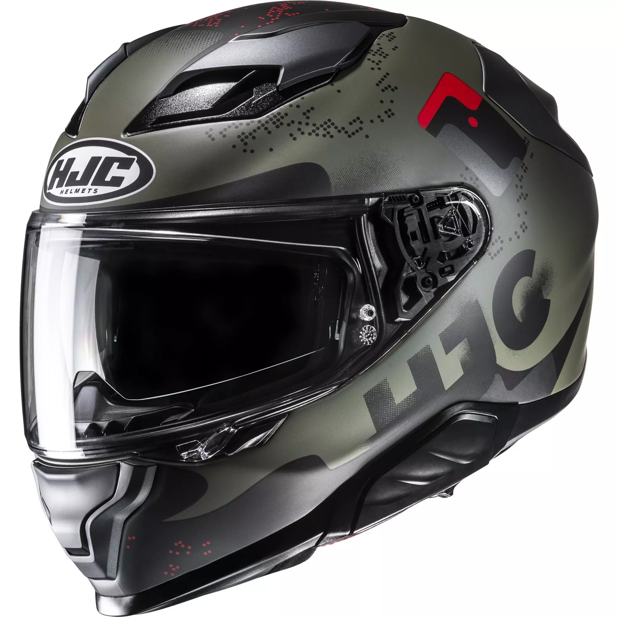 Casque HJC F71 Faco MC1SF Vert Noir Rouge Mat
