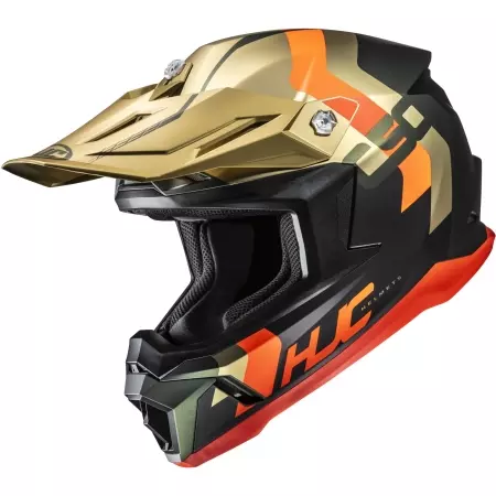 Casque Cross HJC C50 Primal MC6HSF Or Noir Orange