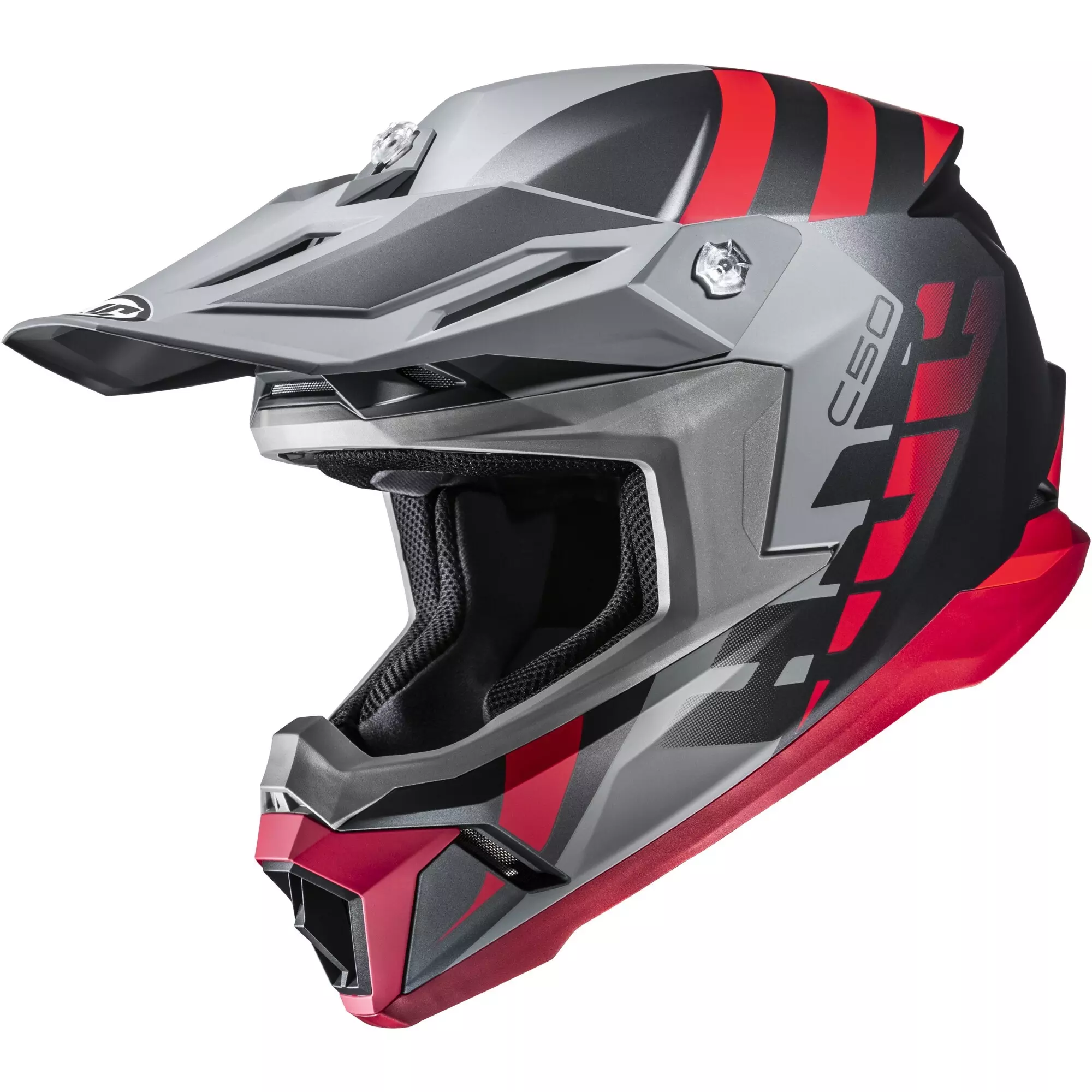Casque Cross HJC C50 Mirage MC1SF Gris Noir Rouge