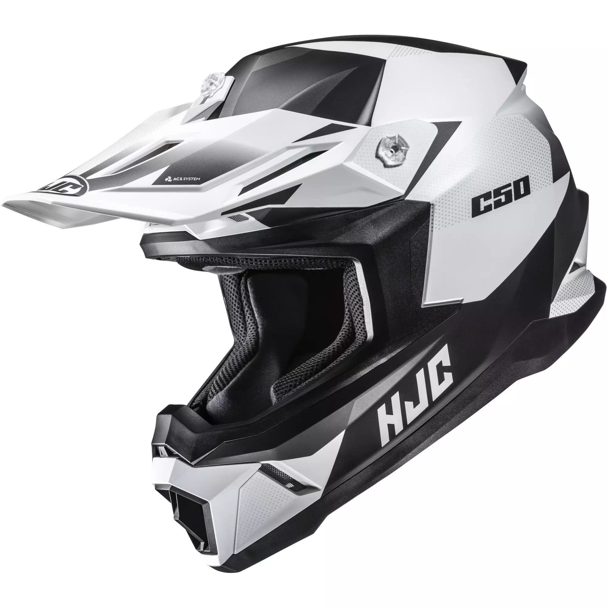 Casque Cross HJC C50 Slide MC10SF Noir Blanc