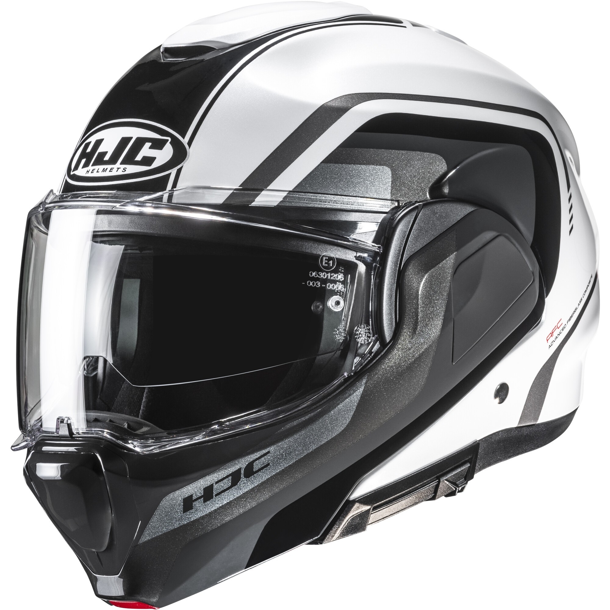 Casque HJC F100 Reff MC1 Noir Gris Blanc