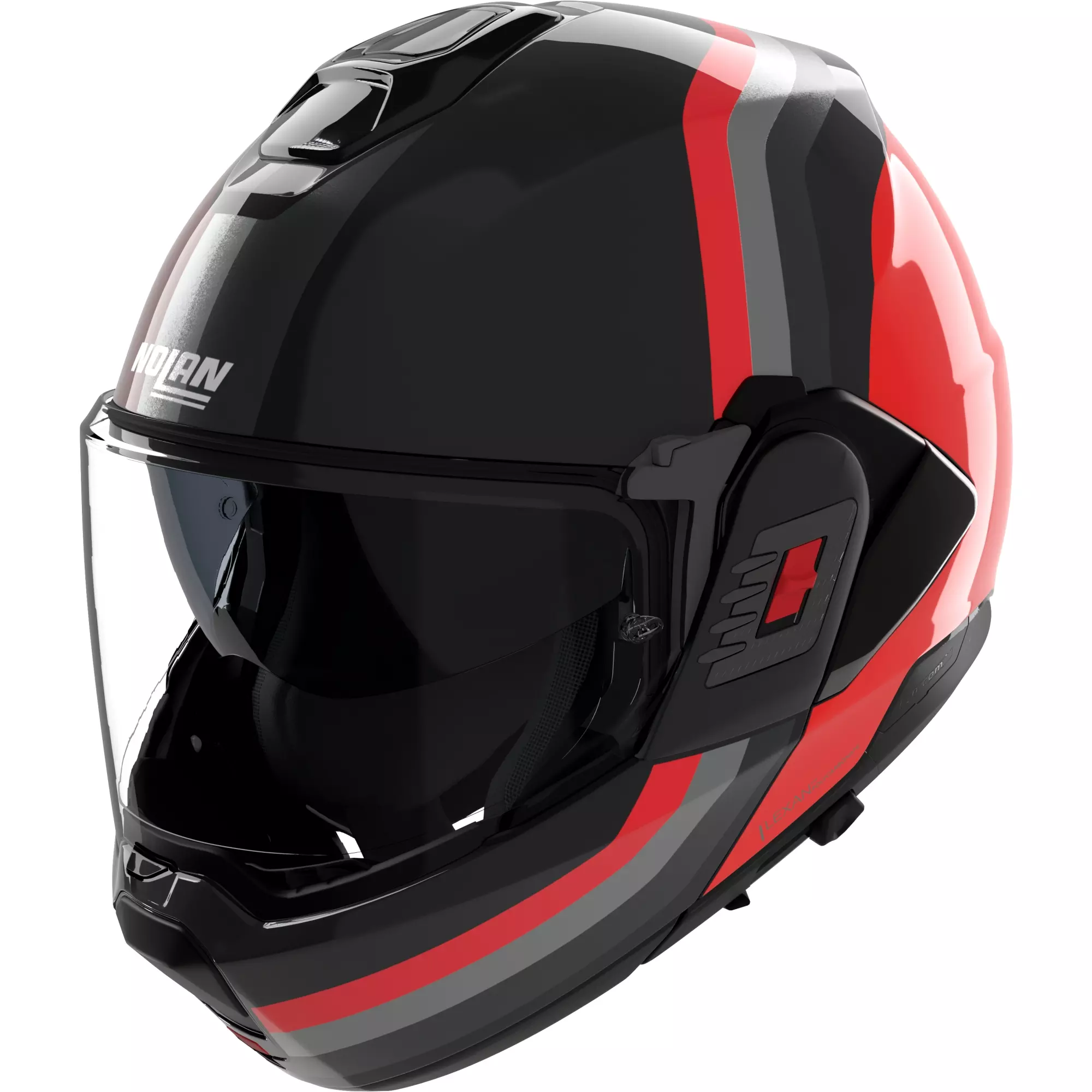 Casque Nolan N120-1 Lineo Noir Rouge Gris