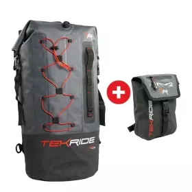 Pack Tekride WP Line Sac à Dos Rudy 35L Noir Gris Rouge + Sacoche de Jambe Portofino 2L