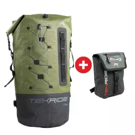 Pack Tekride WP Line Sac à Dos Rudy 35L Noir Kaki + Sacoche de Jambe Portofino 2L