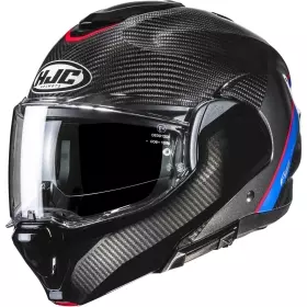 Casque HJC F100 Carbon Stan MC21 Noir Rouge Bleu