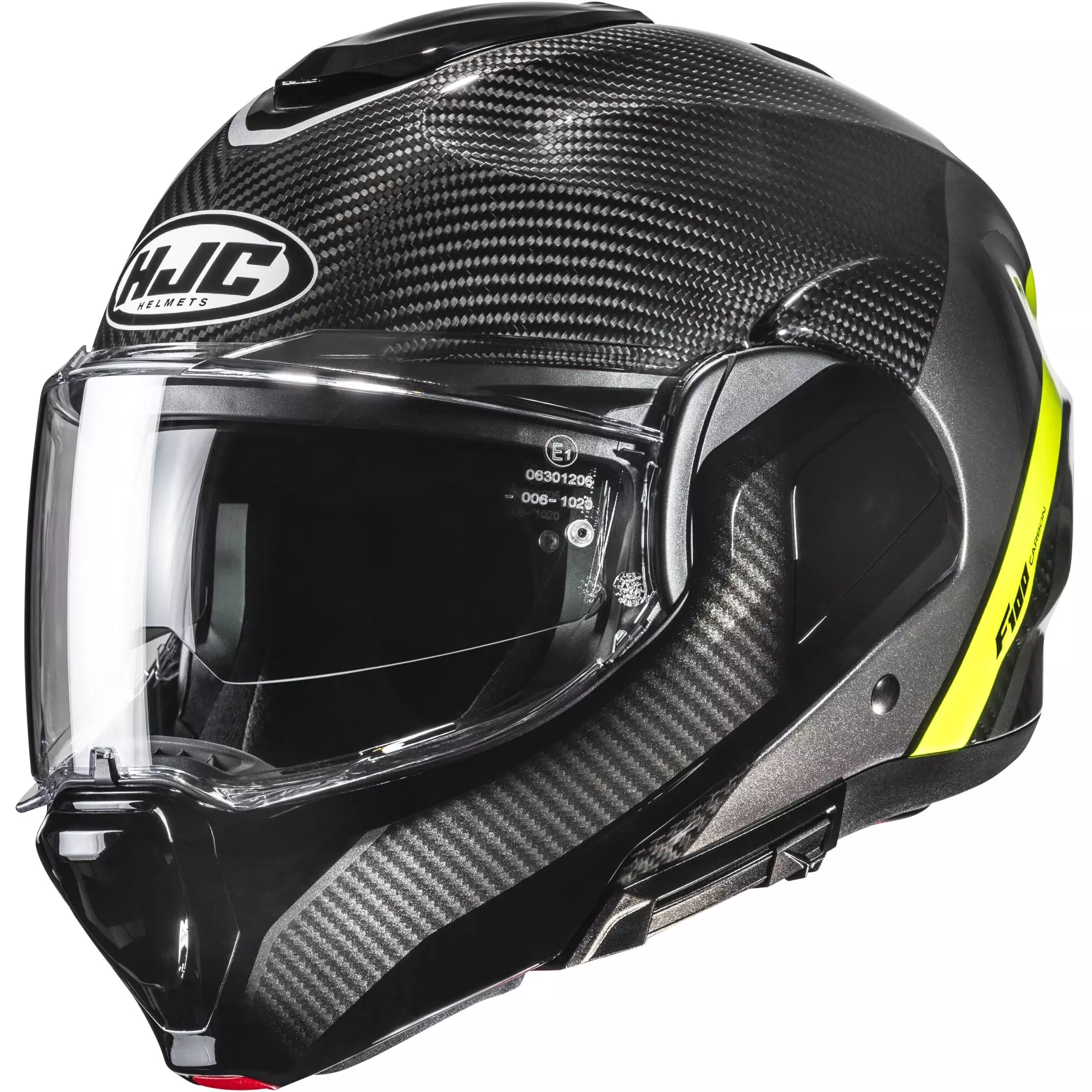 Casque HJC F100 Carbon Stan MC3H Noir Jaune