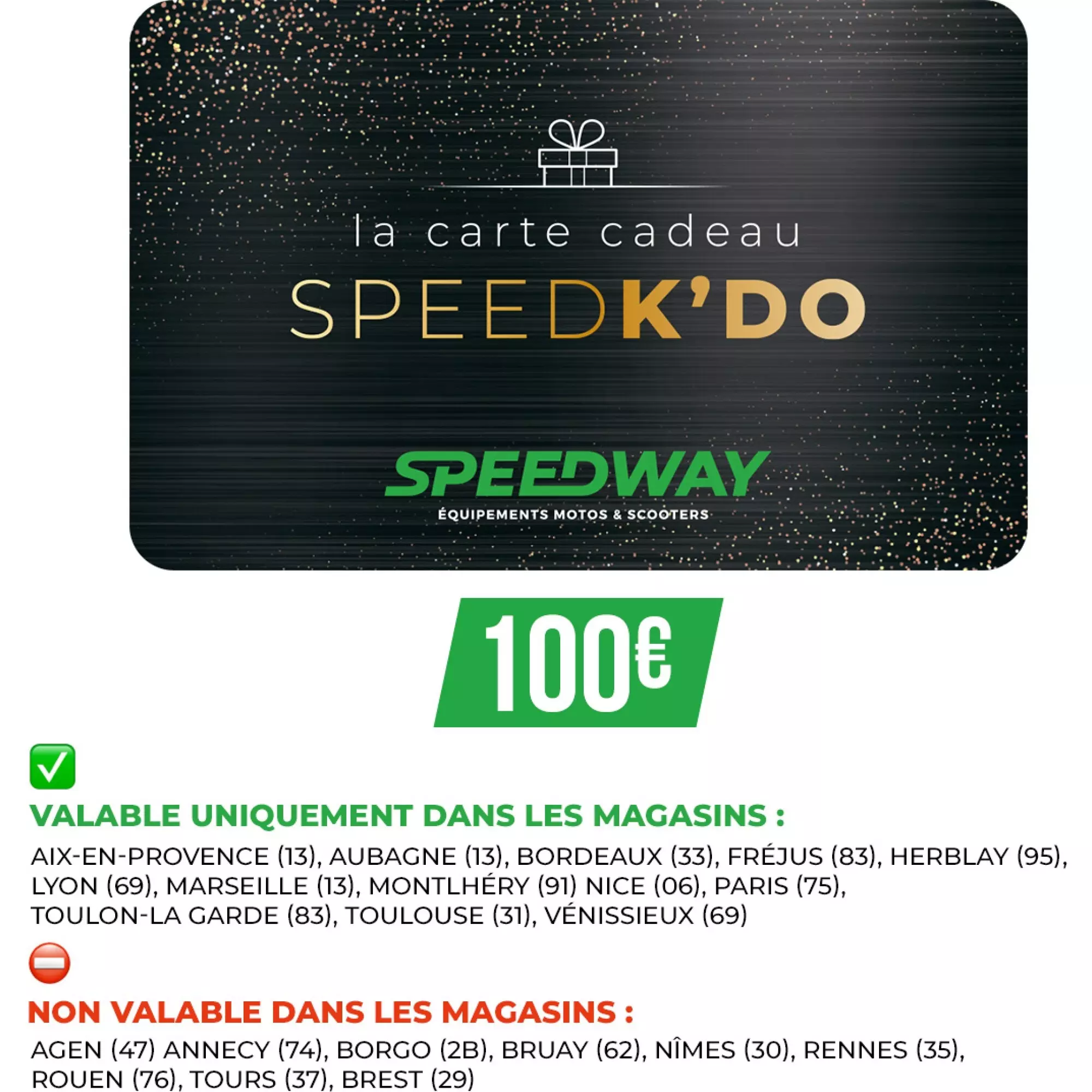 Carte Cadeau Magasin 100€ SpeedK'Do
