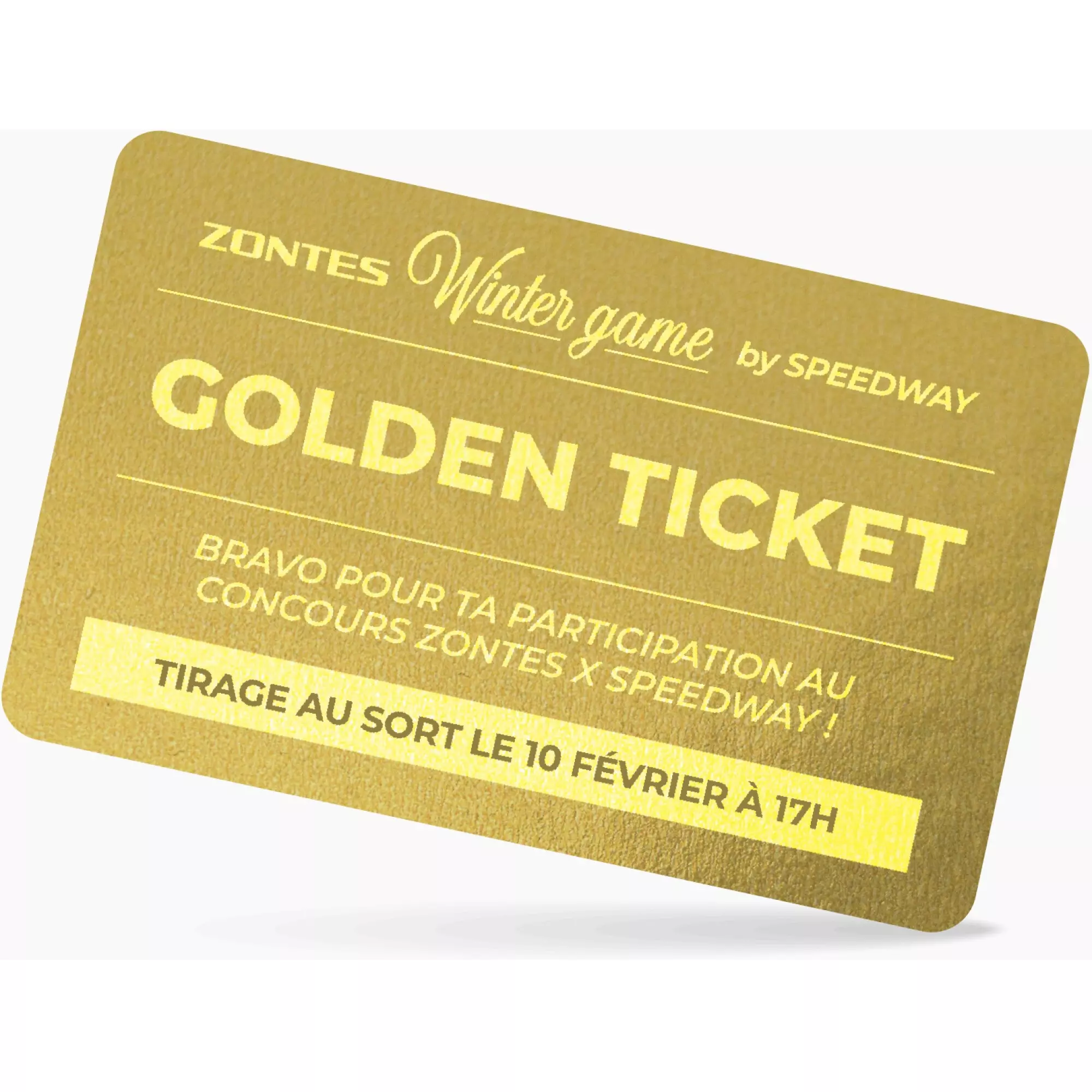 Ticket De Participation Jeux Moto Zontes