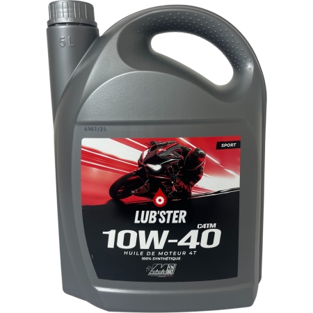 Huile Moteur 4T Lub'ster By Minerva 10W40 Sport Synthétique - 5 Litres - Produits entretien LUB'STER