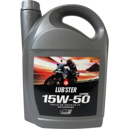 Huile Moteur 4T Lub'ster By Minerva 15W50 Synthétique - 5 Litres - Produits entretien LUB'STER