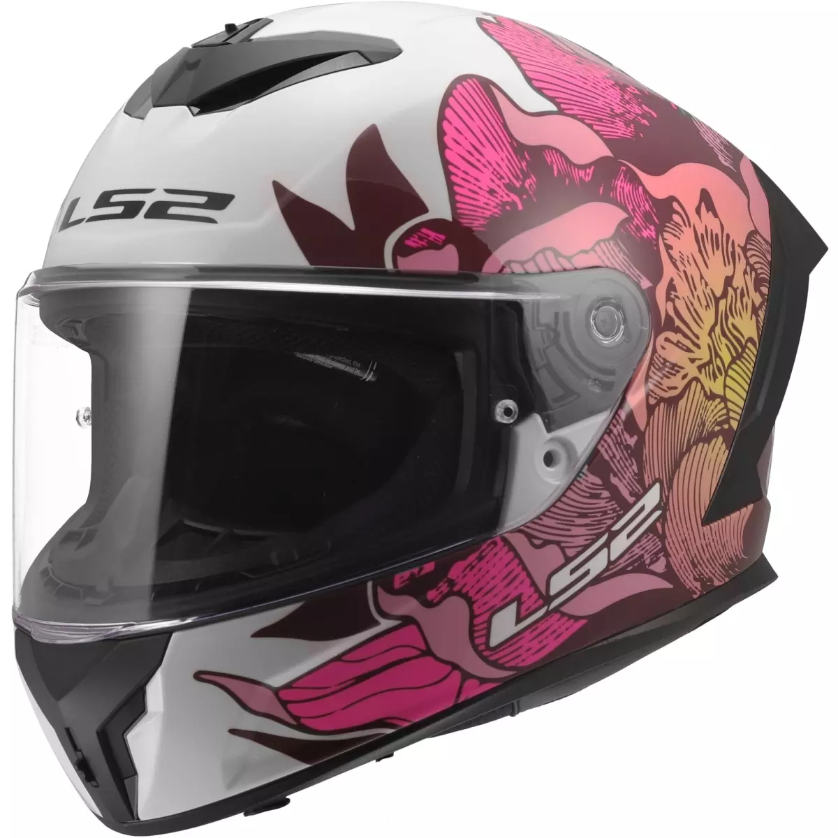 Casque LS2 FF820 Rapid III Poppies II Blanc Rose