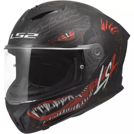 Casque LS2 FF820 Rapid III Kaiju II Noir Rouge Blanc