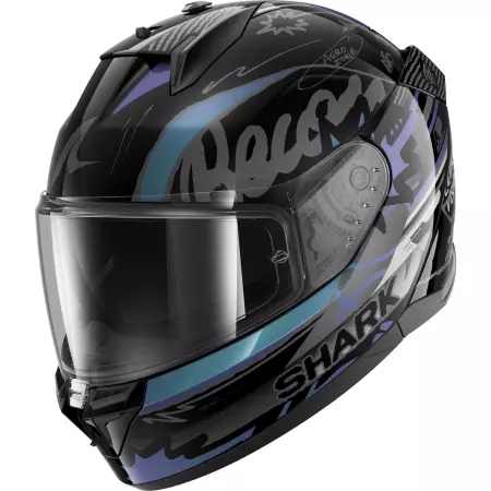 Casque Shark D-Skwal 3 Streetrush Noir Vert Chrome