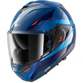Casque Shark Oxo Mekarium Bleu Chrome Orange