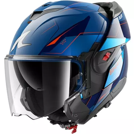 Casque Shark Oxo Mekarium Bleu Chrome Orange