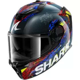 Casque Shark Spartan GT Pro Carbon Speed-Vib Carbon Bleu Rouge