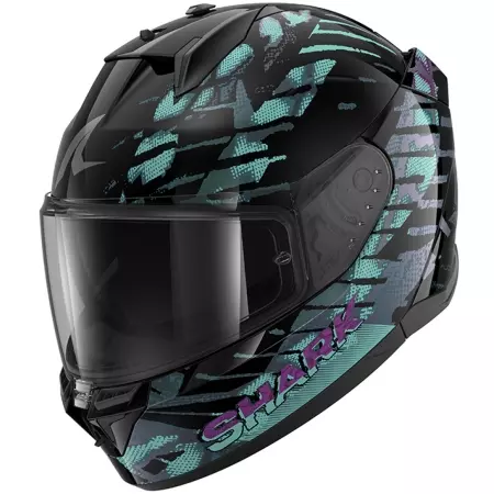 Casque Shark D-Skwal 3 Reptaia Noir Violet Noir Mat