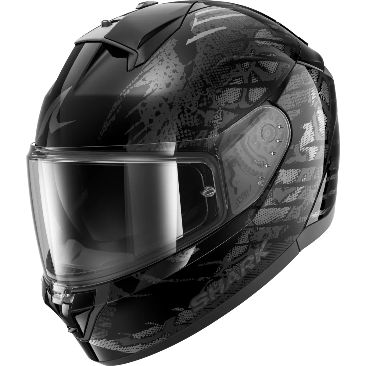 Casque Shark Ridill 2 Reptaia Noir Anthracite Argent
