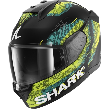 Casque Shark D-Skwal 3 Speed-Vib Noir Vert Bleu Mat