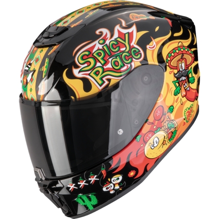 Casque Enfant Scorpion Exo-JNR Air Yucatan Noir Jaune Rouge