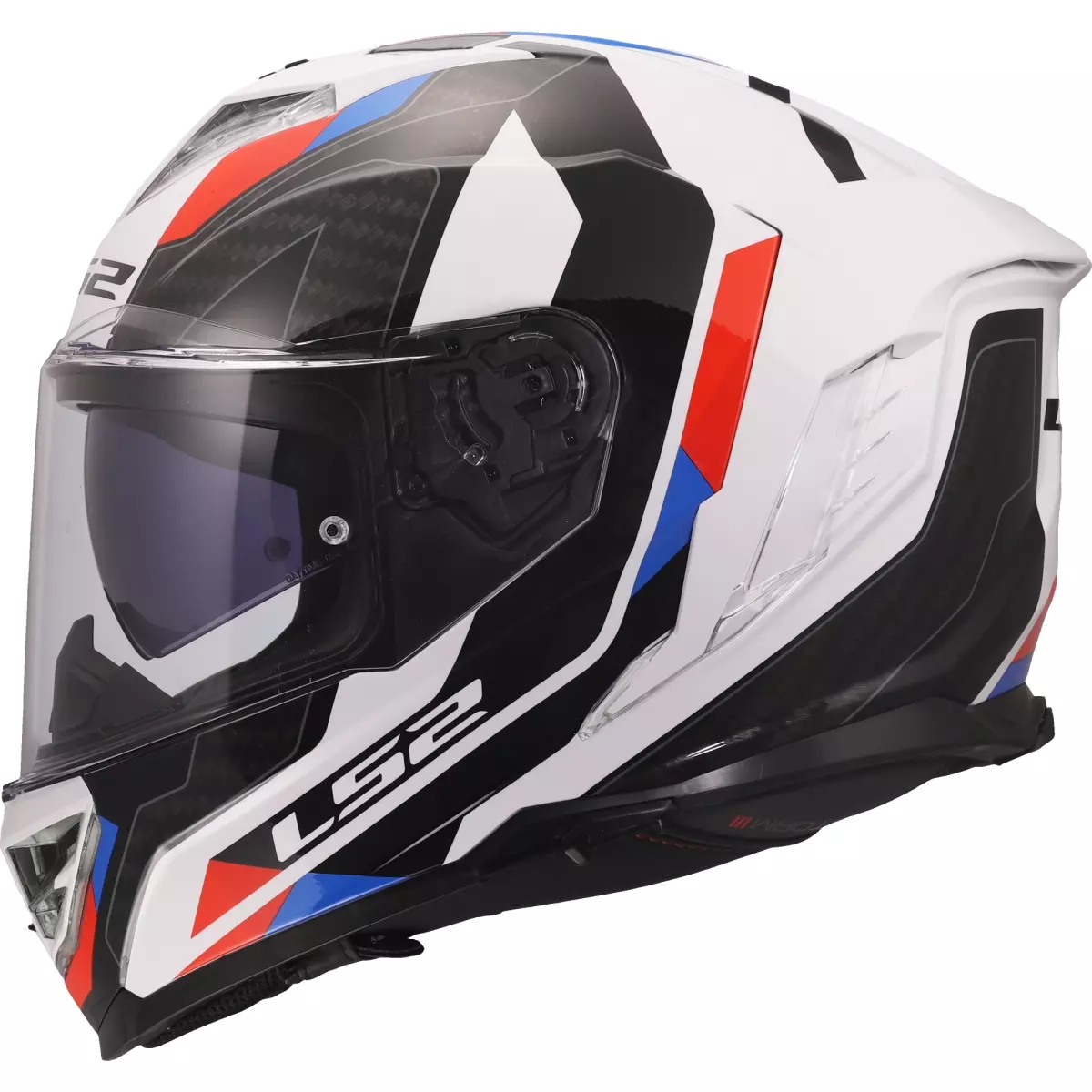 Casque LS2 FF818 Storm III Sporty Blanc Bleu Rouge