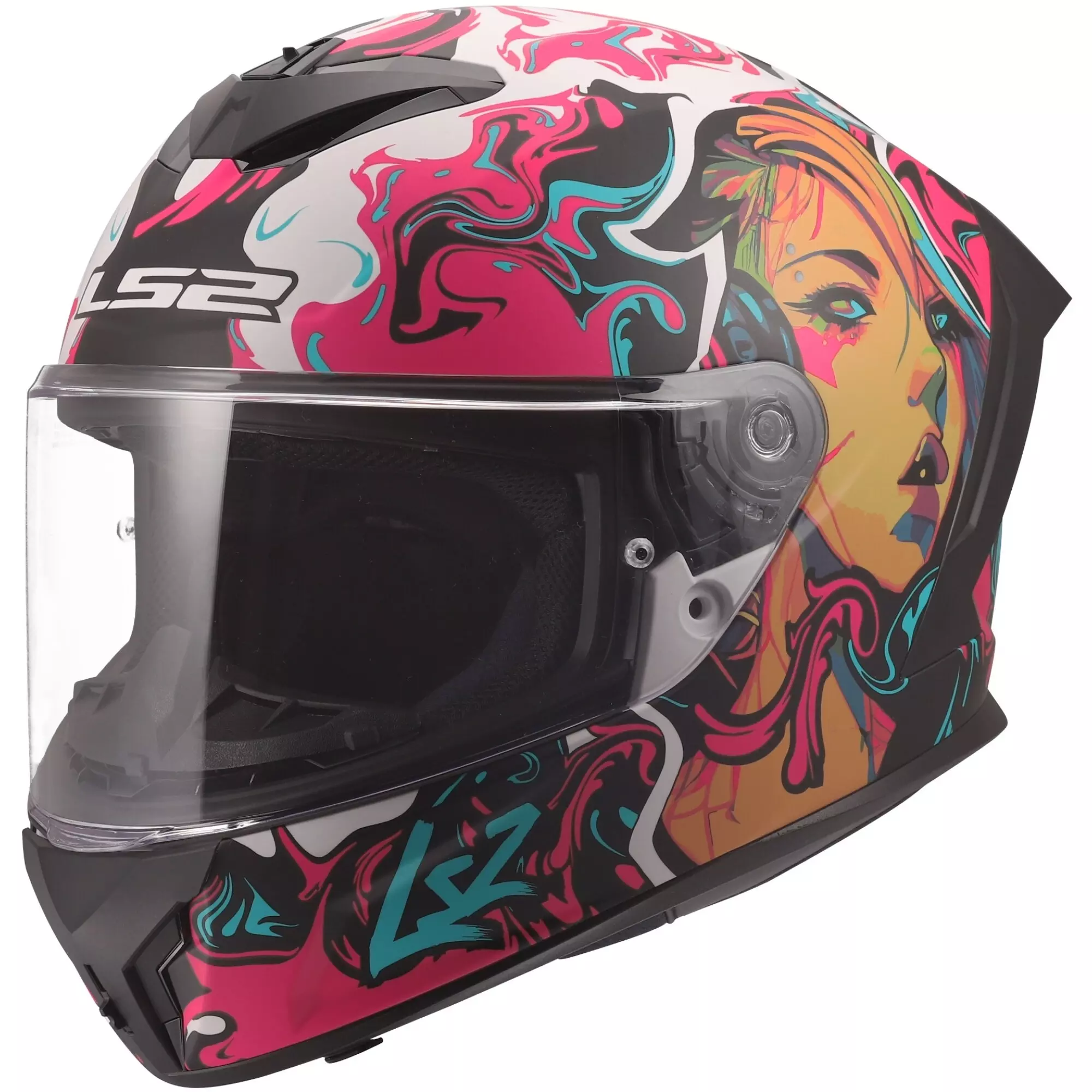 LS2 Casque Intégral Rapid II CYBERG Matt Purple Cyan – ECE 22.06, Ventilation, Écran Anti-rayures, Confort Premium