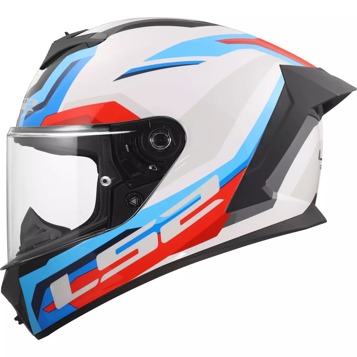 Casque LS2 FF820 Rapid III Hyper Blanc Bleu Rouge