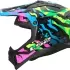 Casque LS2 MX708 Fast II Grotesk Bleu Rose Vert