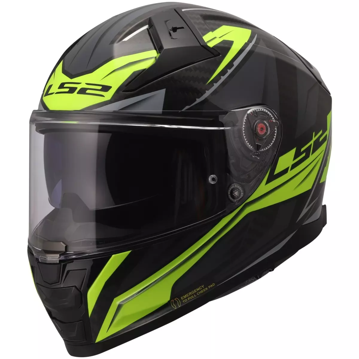 Casque LS2 FF811 Vector II Carbone Savage H-V Jaune