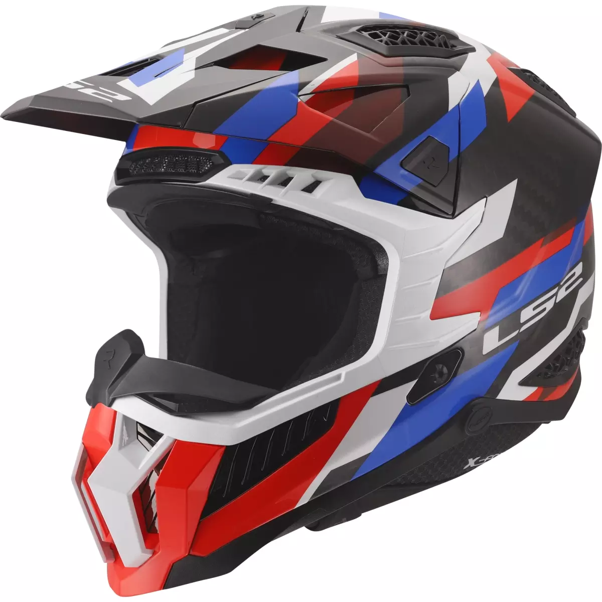 Casque LS2 MX703 X-Force Phantom Blanc Bleu Rouge