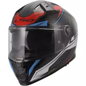 Casque LS2 FF811 Vector II Carbone Savage Blanc Bleu Rouge