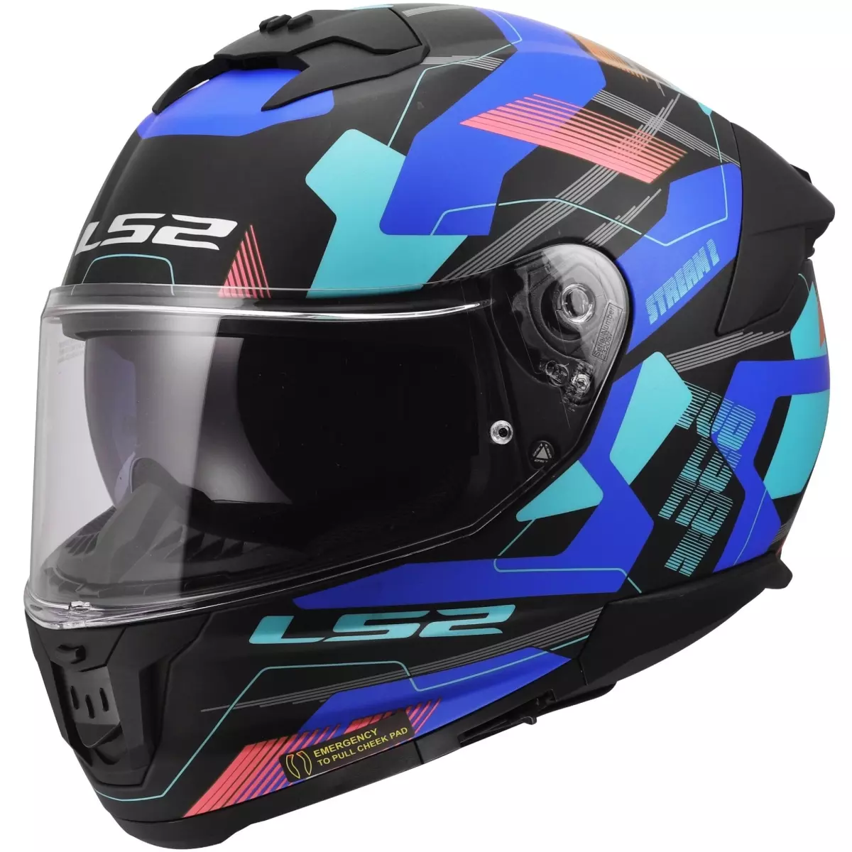 Casque LS2 FF808 Stream II Mika Noir Bleu