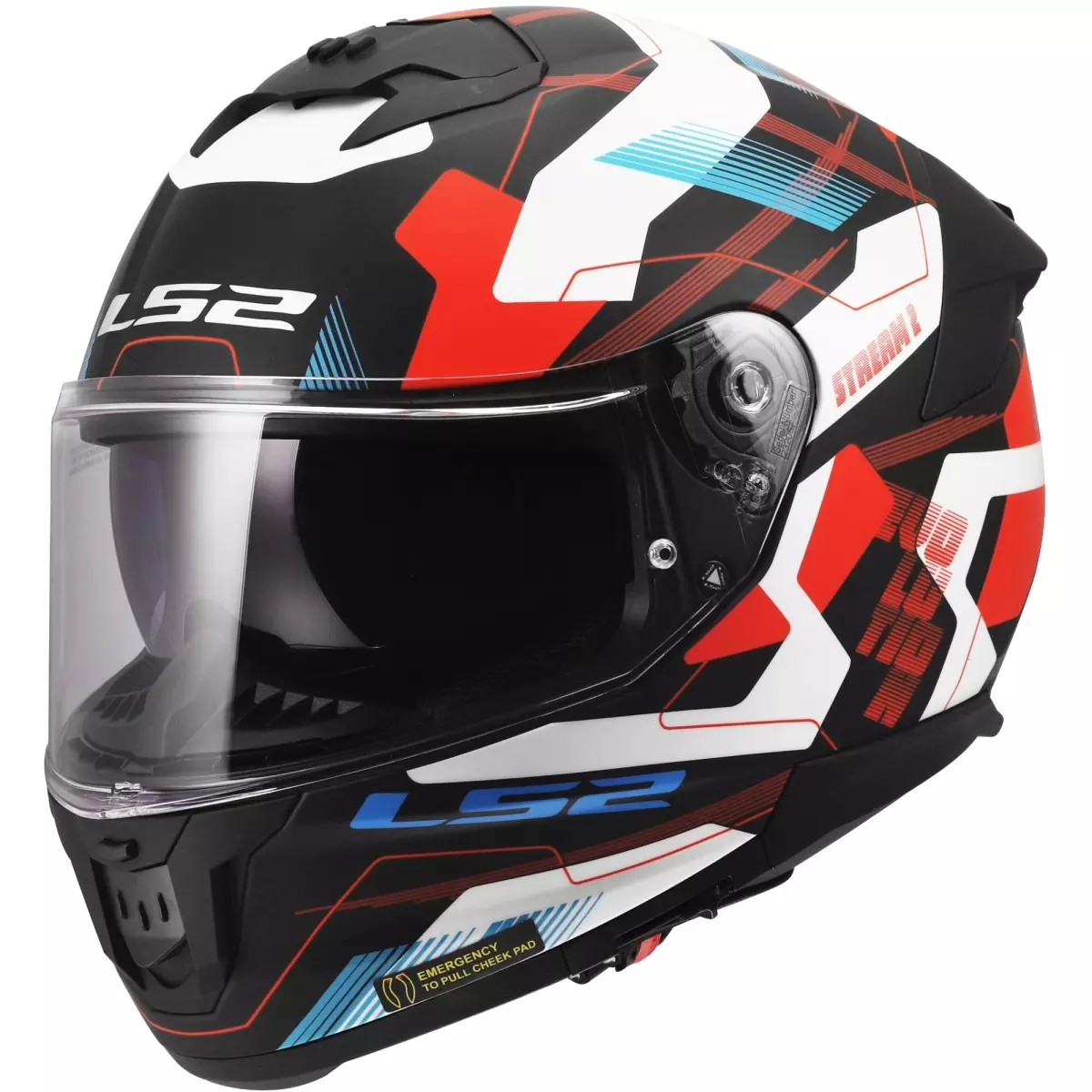 Casque LS2 FF808 Stream II Mika Blanc Bleu Rouge