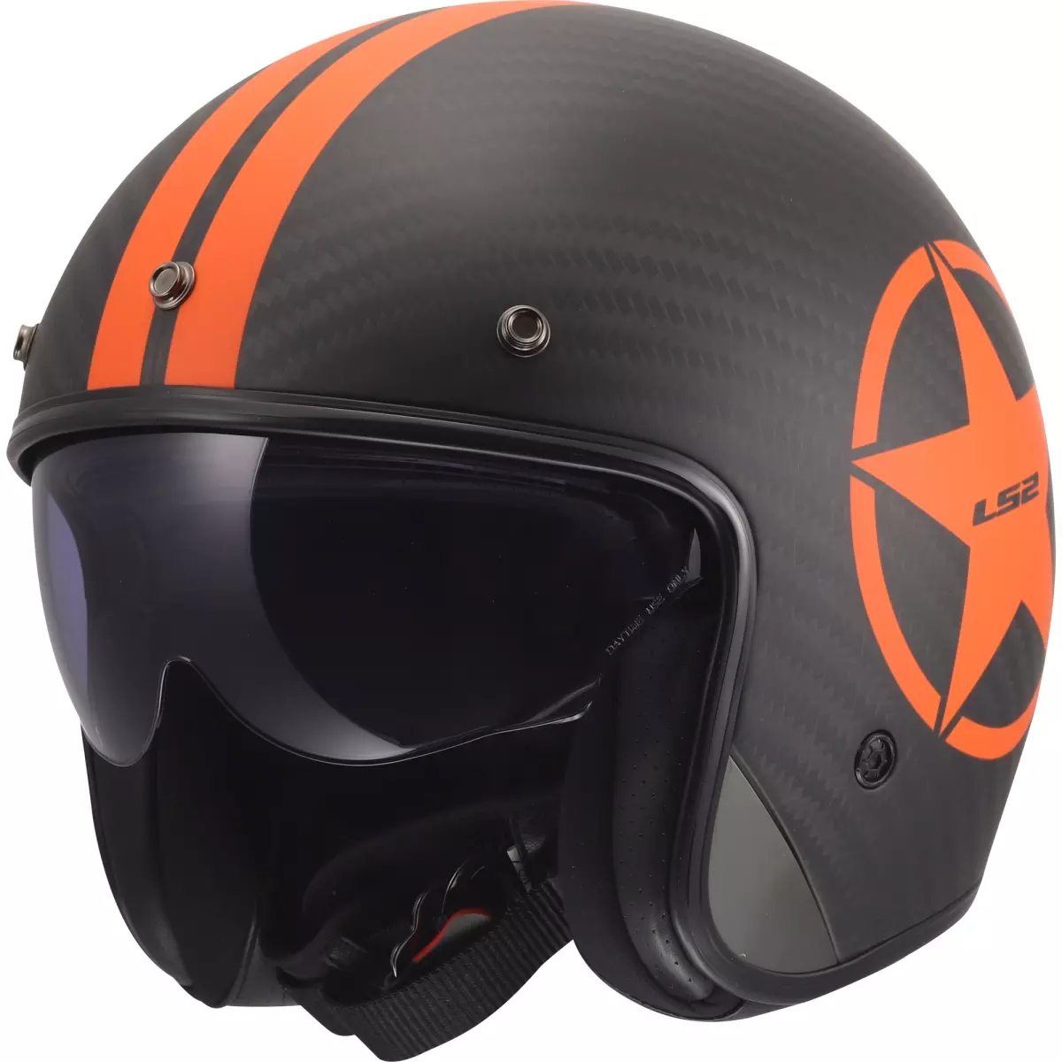 Casque LS2 OF601 Bob II Carbone Star Orange