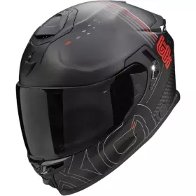 Casque Scorpion Exo-GT SP Air Carbon Techlane Noir Gris Rouge