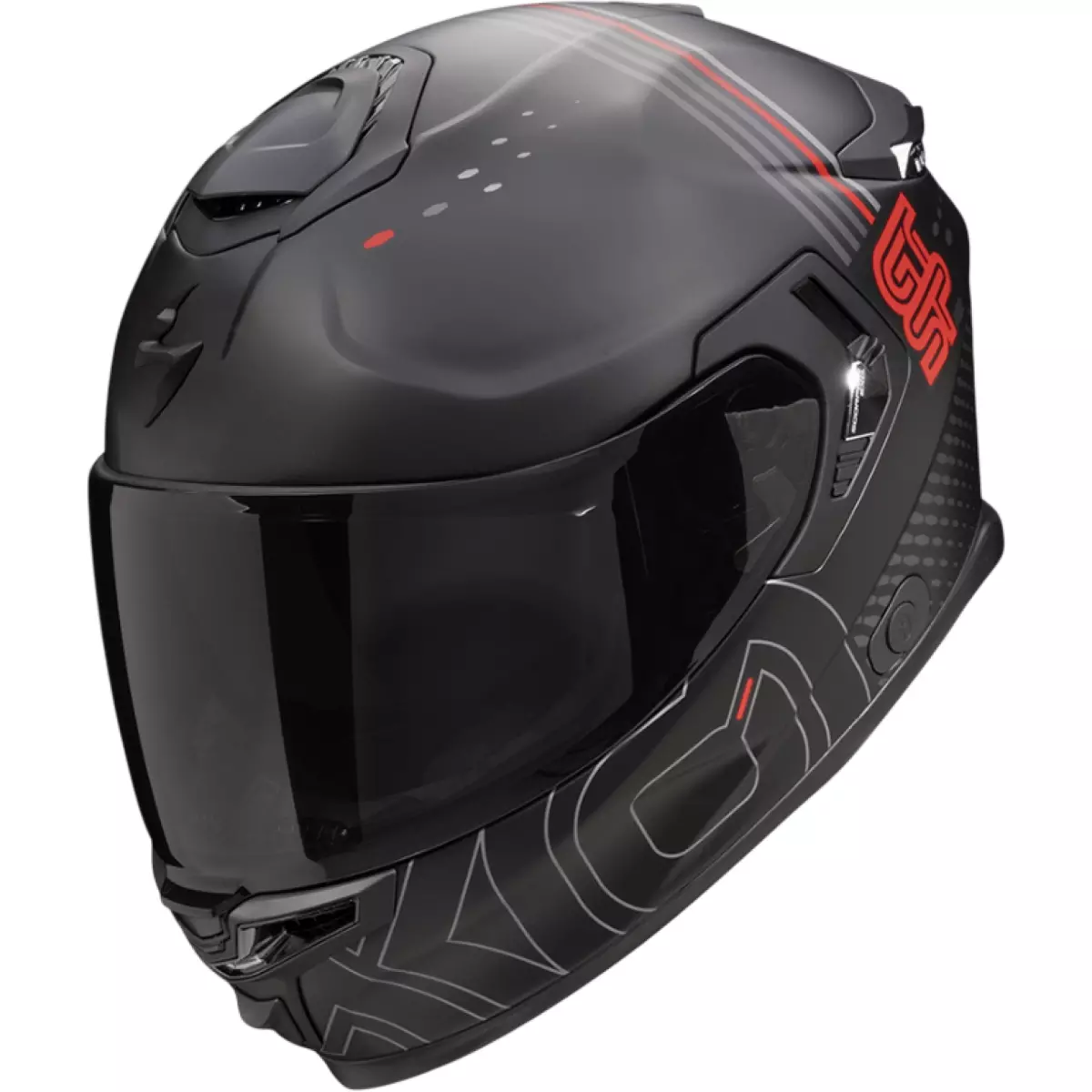 Casque Scorpion Exo-GT SP Air Techlane Noir Gris Rouge